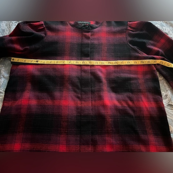 NWT Banana Republic Plaid Flannel Button Down Shirt Bishop Sleeves‎ Sz M - Picture 9 of 14